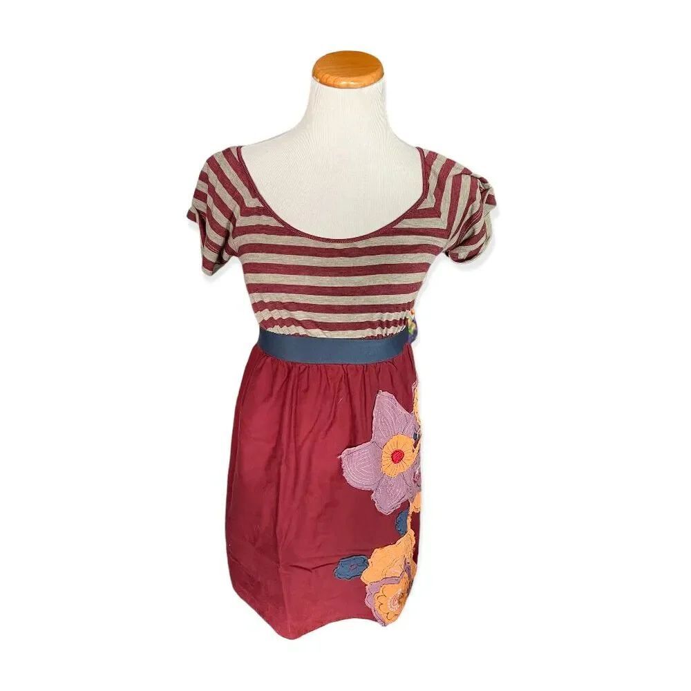 Womens Vintage Chelsea & Violet Flower Power Stitched Dress - Sz M